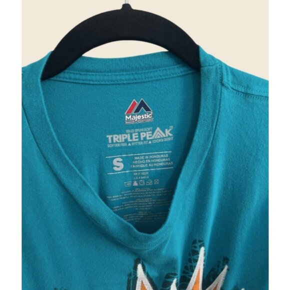 Majestic Miami Dolphins NFL Double Logo Graphic Tee Size S - Picture 2 of 4